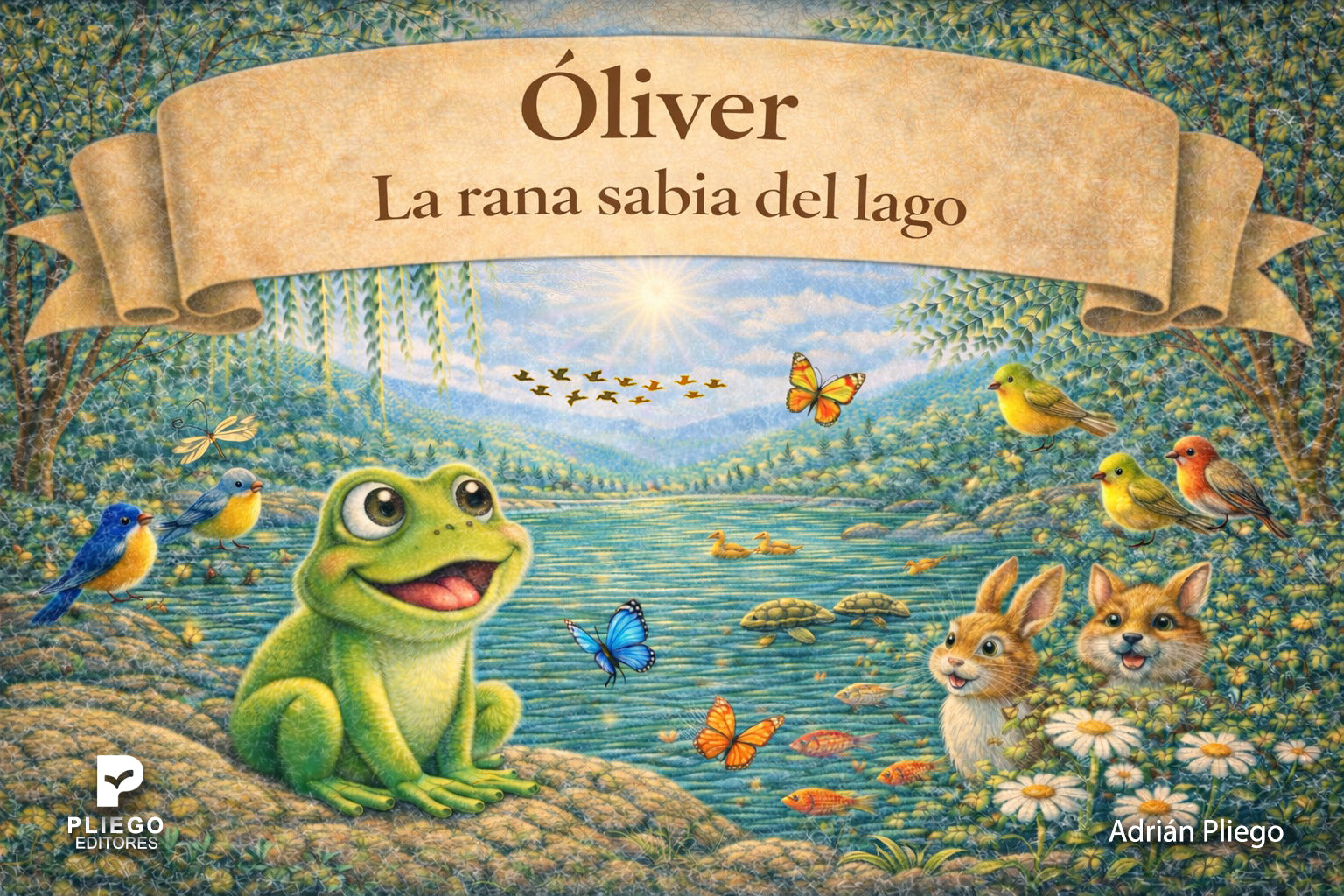 Portada Óliver, La rana sabia del lago